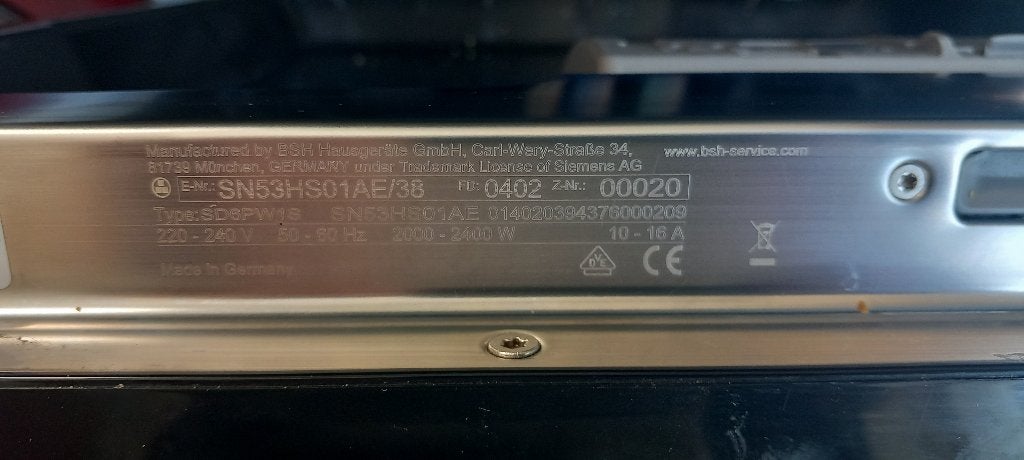 siemens vaatwasser onderbouw 2024, Ophalen, Minder dan 10 liter, Zo goed als nieuw, Inbouw