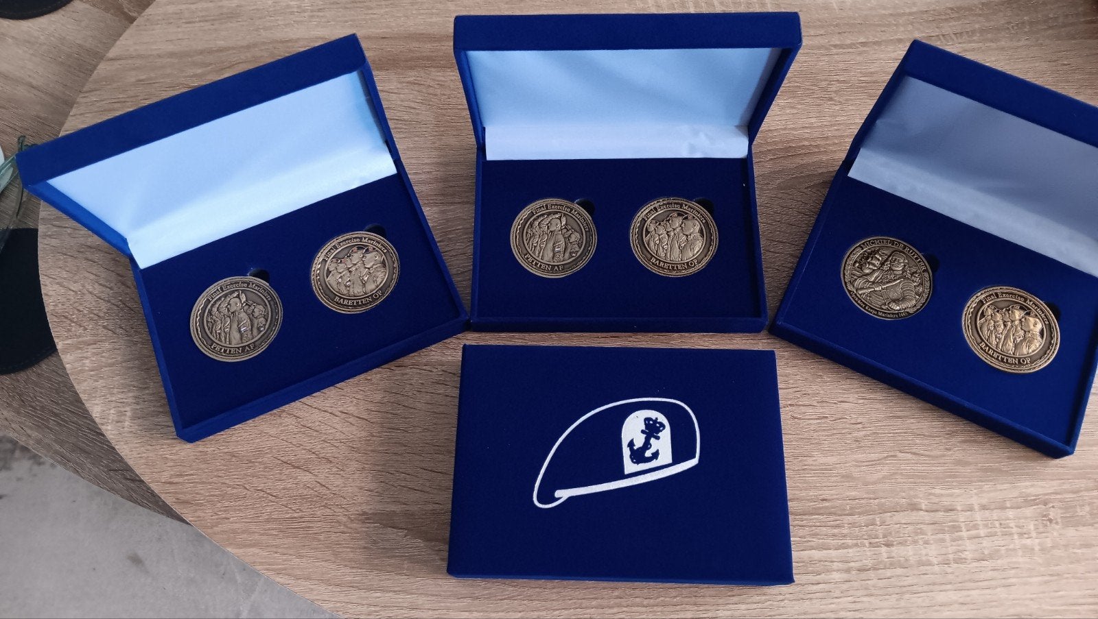 3D Coins  Final Exercise Mariniers Petten af- Baretten op!, Verzenden, Marine, Nederland, Lintje, Medaille of Wings