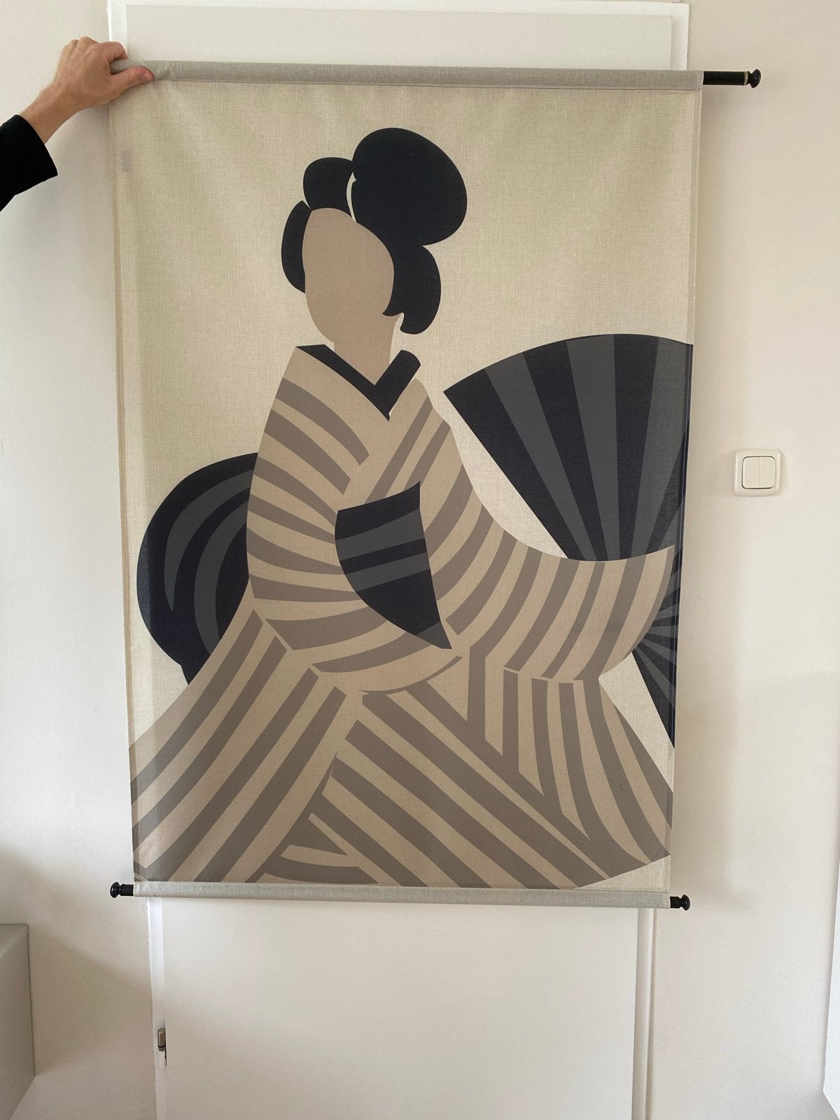 Japandi Wandkleed Fotoprint 105x136cm, Ophalen, Meerkleurig, 105 cm, Met ophangsysteem