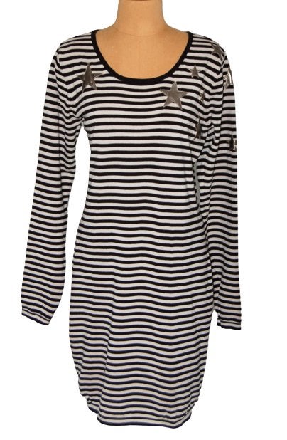 Maison Scotch gestreepte jurk, zwart/wit, Mt. XL, Kleding | Dames, Overige kleuren, Verzenden, Maat 46/48 (XL) of groter, Maison Scotch