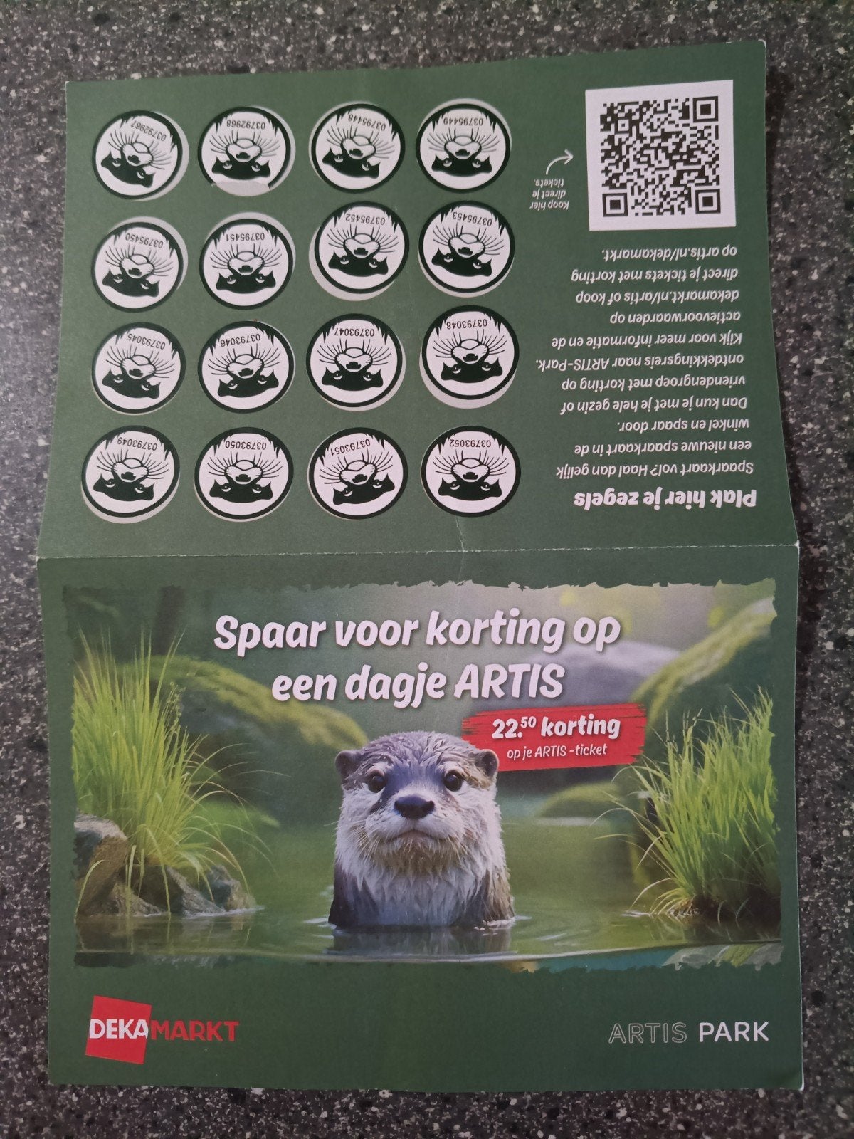 Kortingskaart Artis Deka, Ophalen, Zegels, Bonnen of Punten