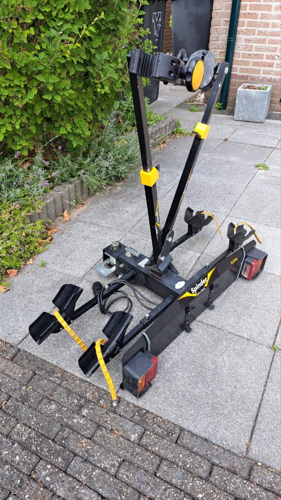 Spinder Hawk Trekhaak Fietsendrager voor 2 fietsen, Ophalen, 2 fietsen, Gebruikt, Trekhaakdrager