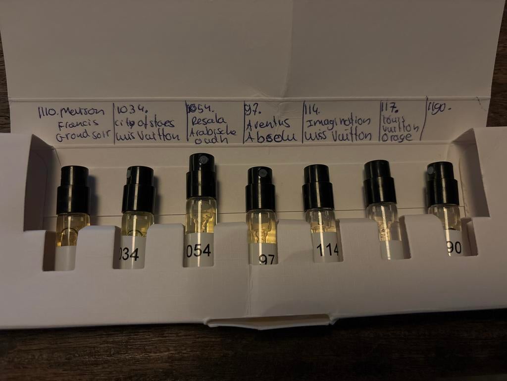 Parfum sampleset met 7 verschillende geuren, Ophalen of Verzenden, Gebruikt