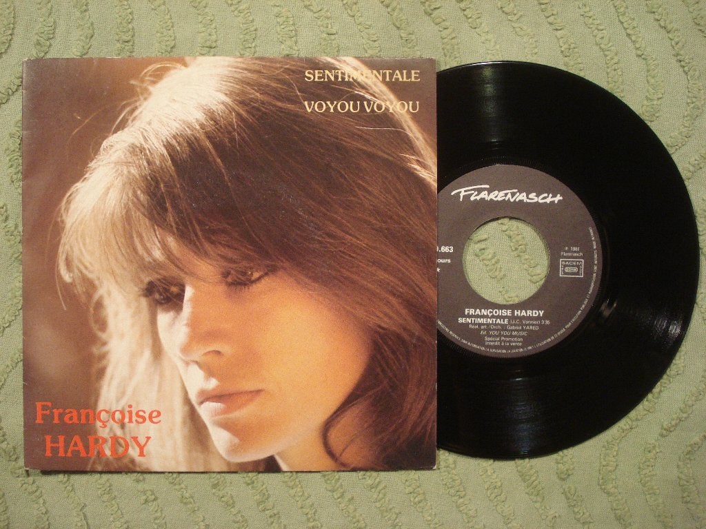 Françoise Hardy 7" Vinyl Single: ‘Sentimentale’ (Fr) promo, Ophalen of Verzenden, Zo goed als nieuw, 7 inch, Pop