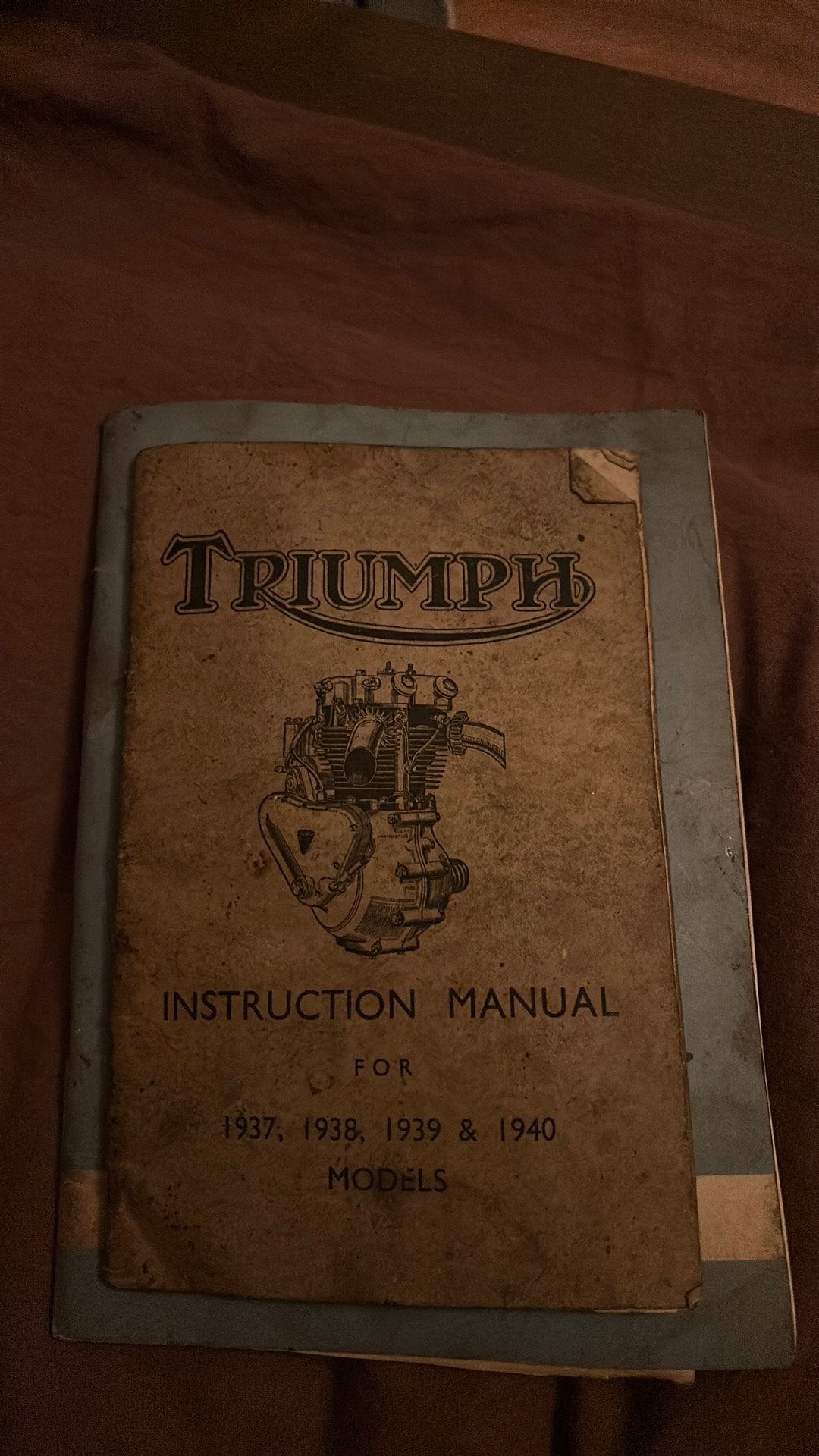 Triumph moter 1937-1940 models intruction manual, Ophalen of Verzenden