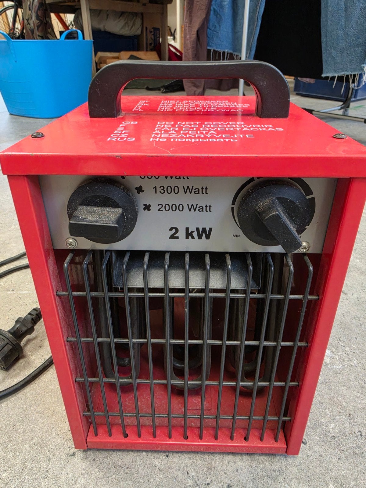 Compacte rode elektrische kachel 2kW met 3 standen, Huis en Inrichting, Gebruikt, Overige soorten, Elektrisch, Ophalen of Verzenden