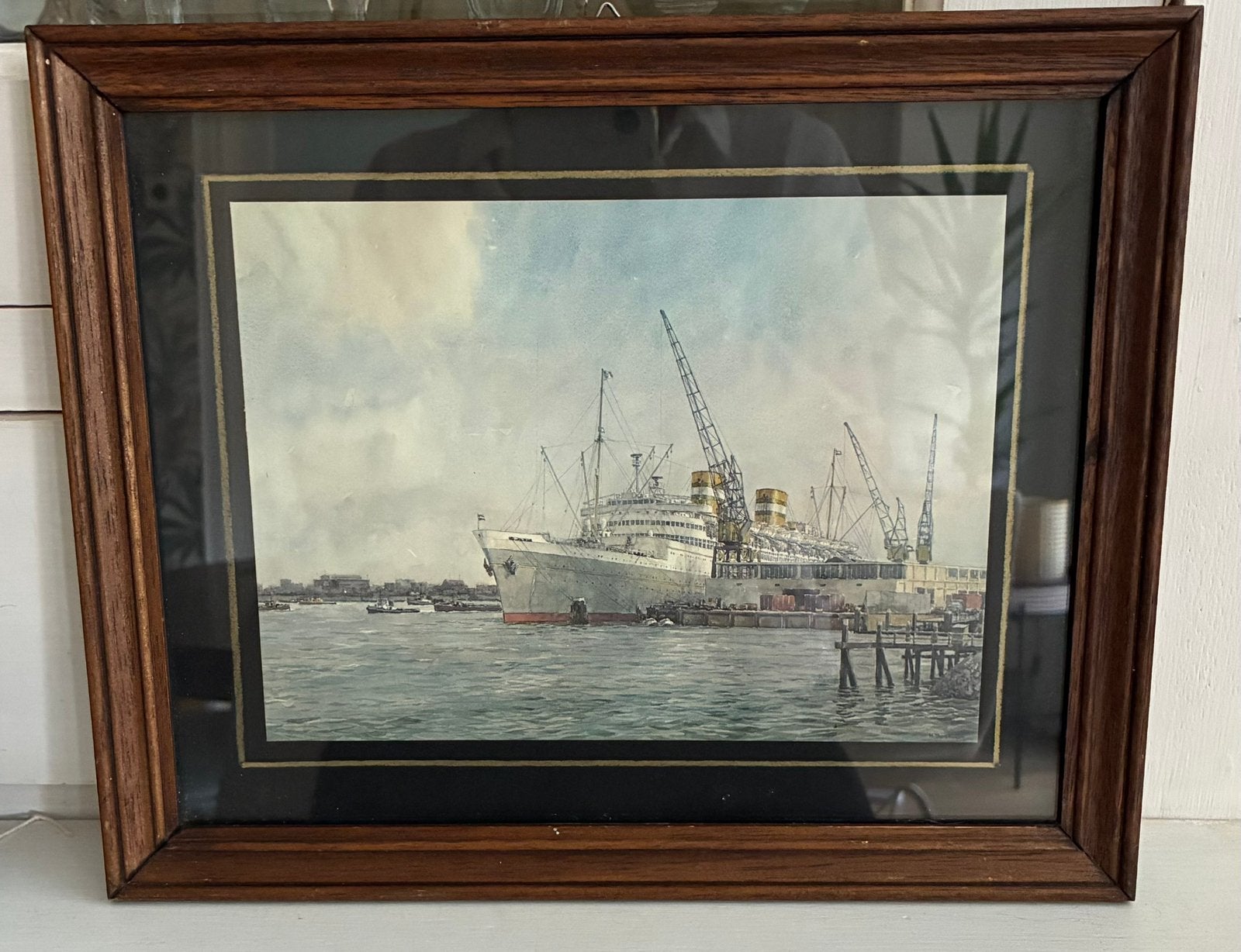 Schilderijtje haven van H.Bosboom, Antiek en Kunst, Kunst | Schilderijen | Klassiek, Ophalen of Verzenden