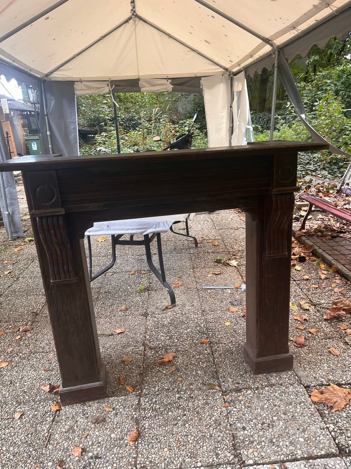 Antieke Houten Schouw - Decoratieve Haardombouw, Ophalen, Gebruikt, Inbouwhaard, Overige soorten