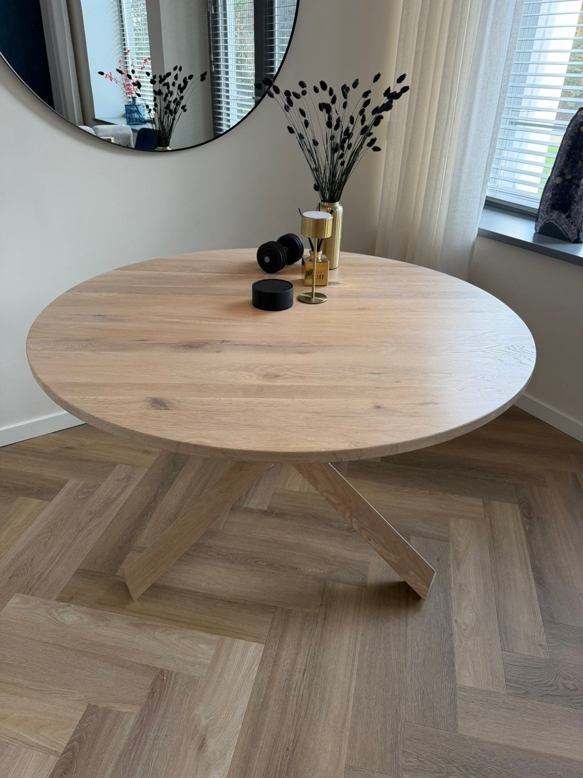 Goossens Lotus ronde eettafel Ø 120 cm – zo goed als nieuw, Ophalen, Zo goed als nieuw, Rond, 100 tot 150 cm