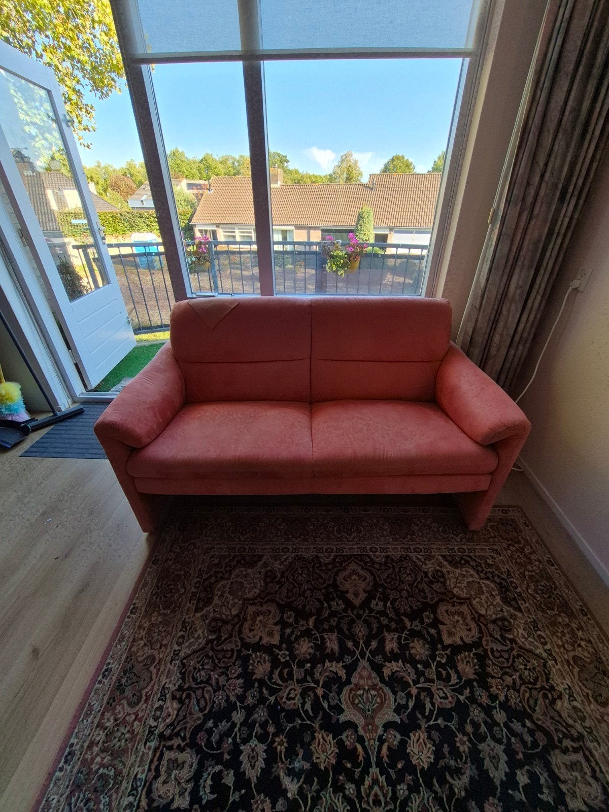 Comfortabele 2-zitsbank - 1m40 breed, 1m85 diep, Ophalen, Gebruikt, Tweepersoons, Rechte bank
