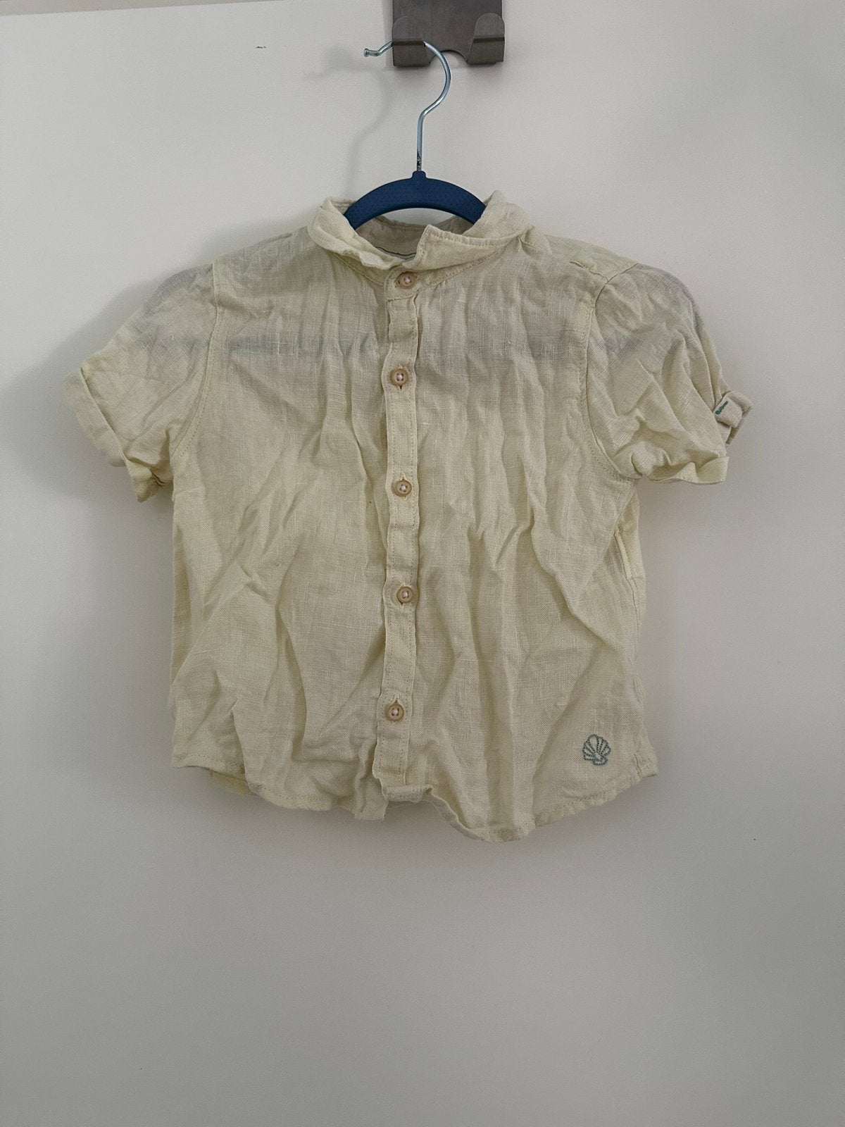 Kinder Zara linnen bloes blouse geel katoen overhemd 80 top, Kinderen en Baby's, Babykleding | Maat 80, Ophalen of Verzenden, Zo goed als nieuw