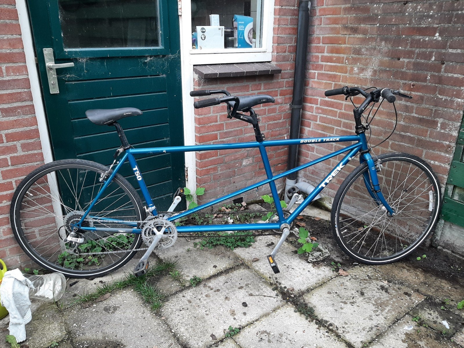 Trek T50 Double Track Tandemfiets - Blauw, Gebruikt, Velgrem, 15 tot 20 versnellingen, 51 tot 55 cm