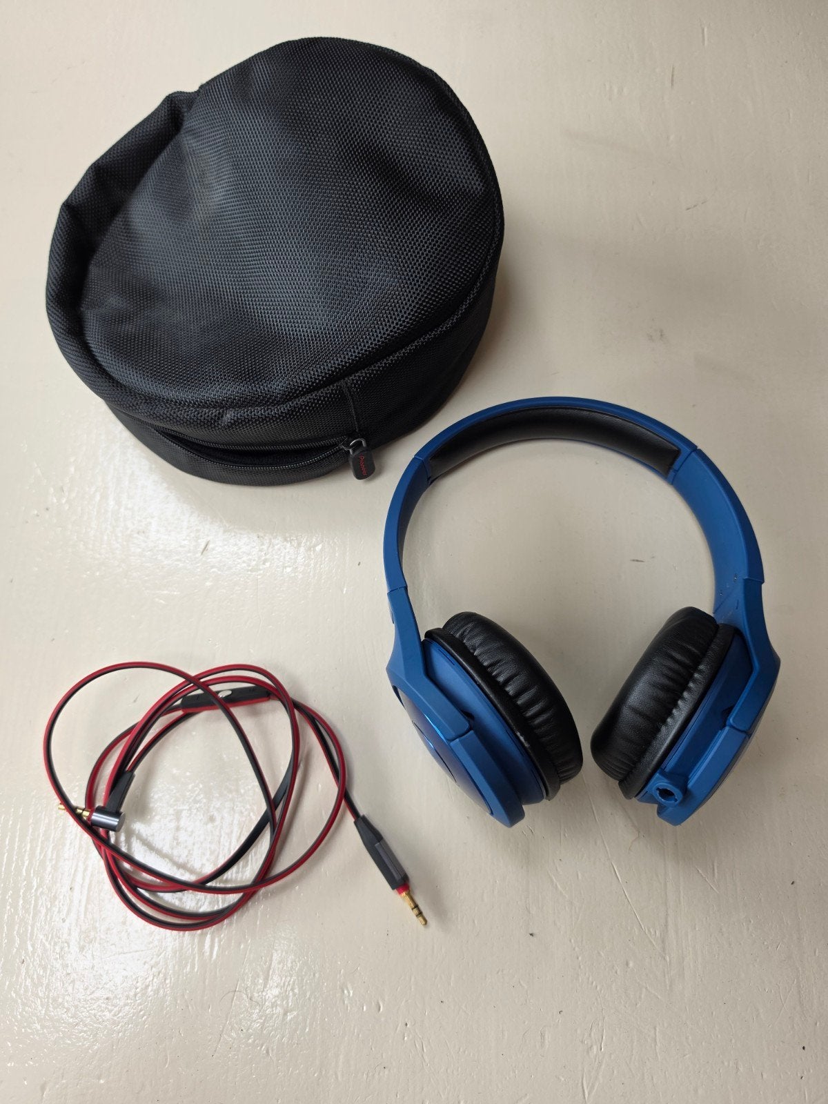 Pioneer SE-MX7 Hoofdtelefoon - Blauw met Bass Level, Draagtas/etui, Zo goed als nieuw, Over-ear, Blauw