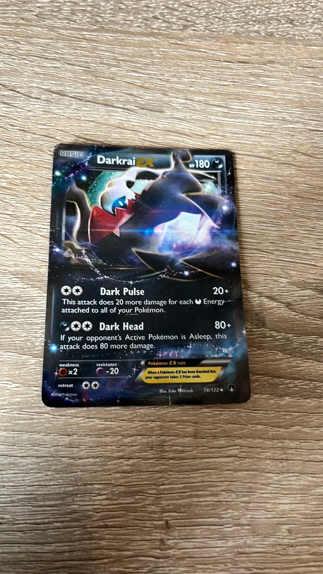 Darkrai EX Pokémon kaart - Gebruikt maar goed genoeg, Ophalen of Verzenden, Gebruikt, Losse kaart