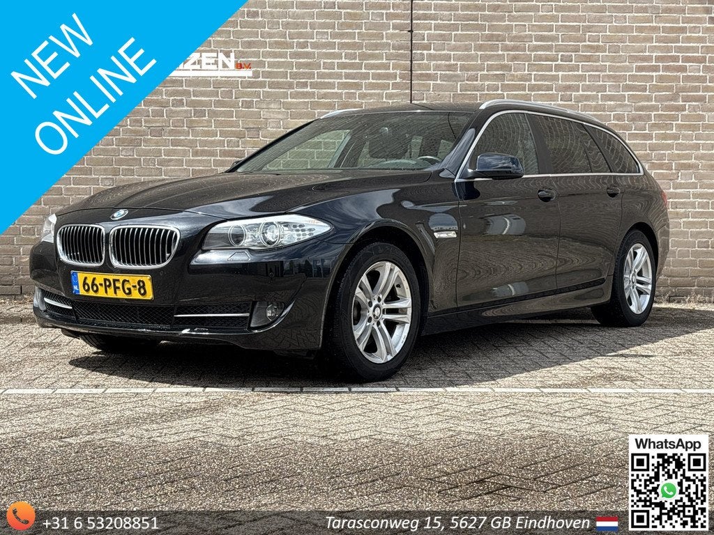 BMW 5-serie Touring 528i High Executive Automaat | Leder | C, Euro 5, Achterwielaandrijving, Gebruikt, Zwart