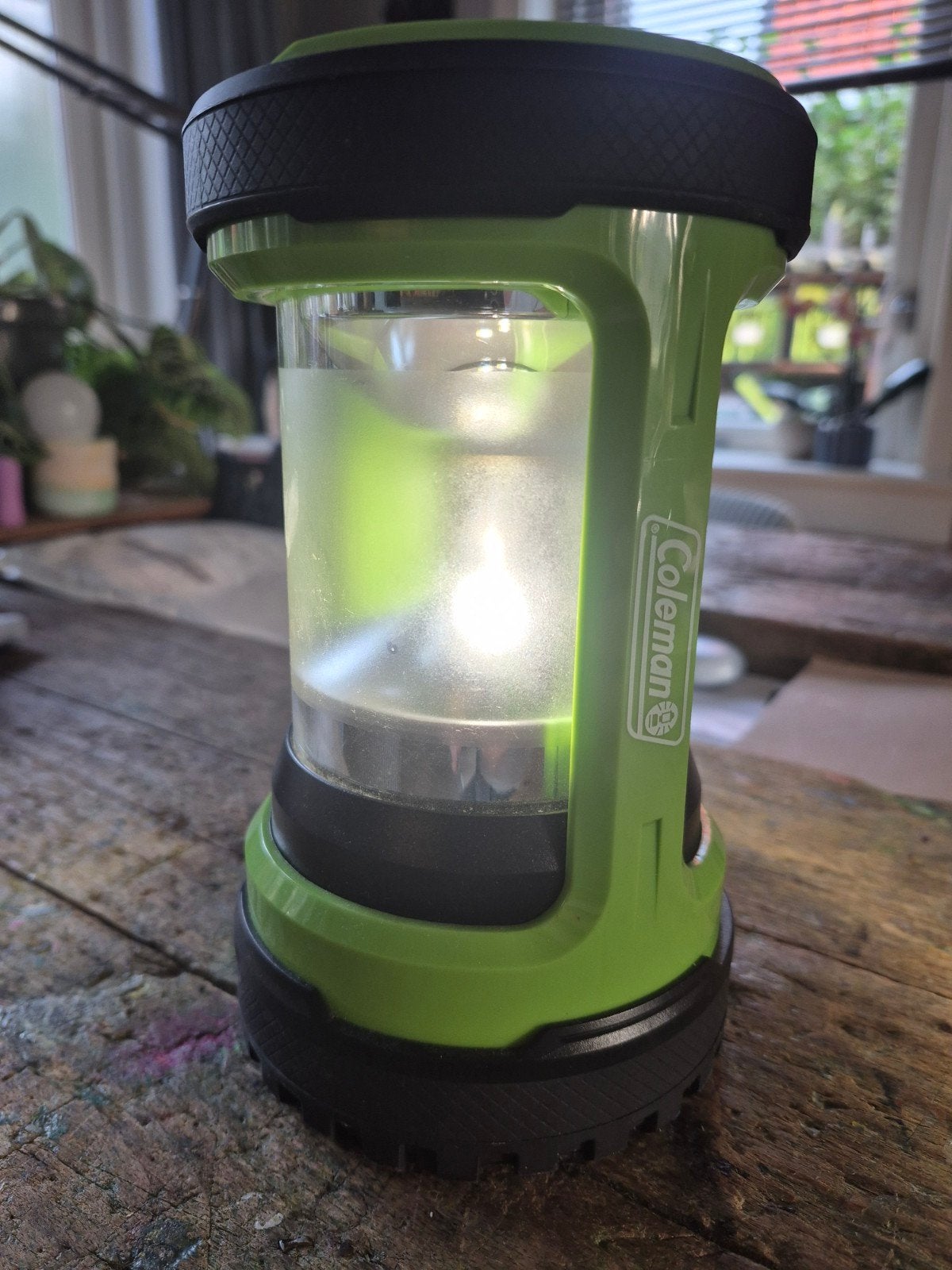 Coleman LED Lantaarn - Groen Batterij, 200 lm, Ophalen of Verzenden, Gebruikt
