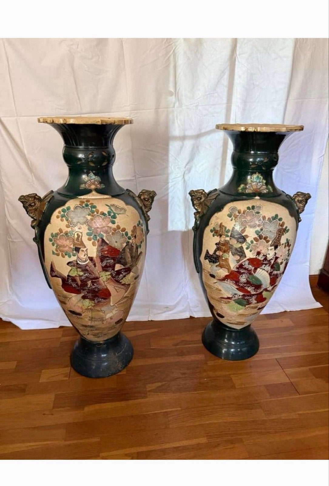 Antieke XL Satsuma Vazen - Japans Porselein Kunstwerk, Ophalen