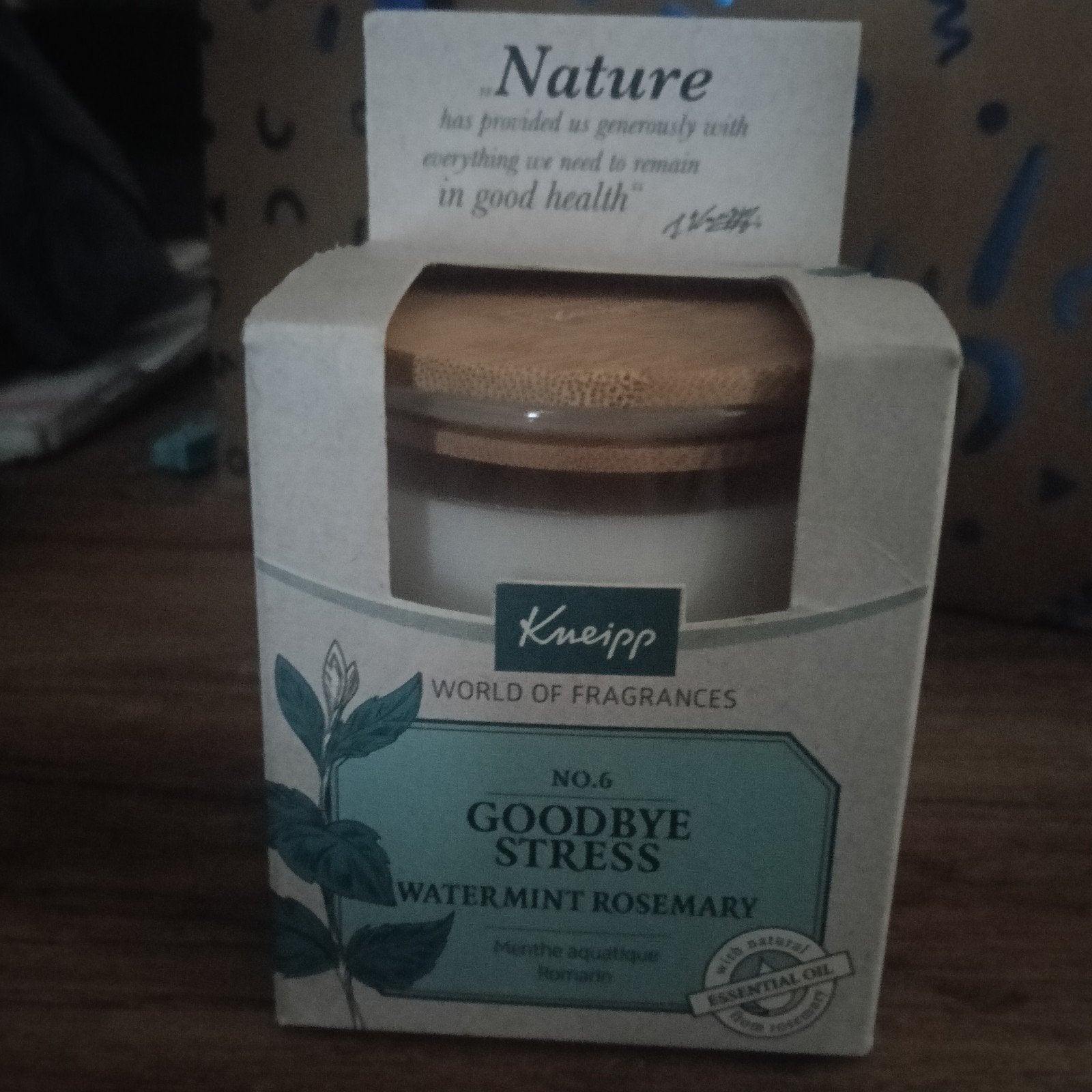 Kneipp Geurkaars Goodbye Stress Watermunt Rozemarijn, Overige materialen, Geurverspreider, Nieuw, Ophalen of Verzenden
