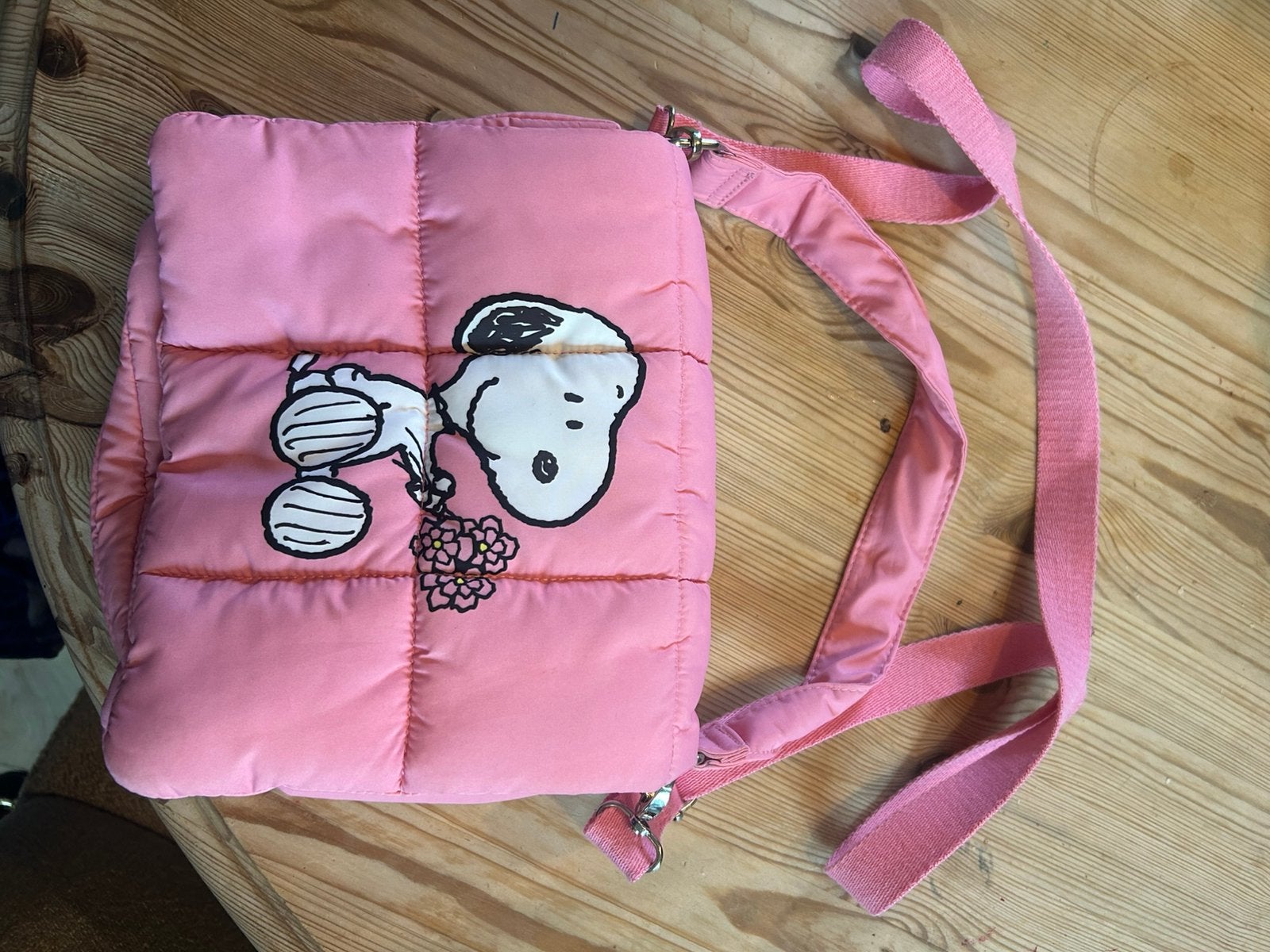 Tasje roze snoopy, Minder dan 30 cm, Ophalen of Verzenden, Zo goed als nieuw, Roze