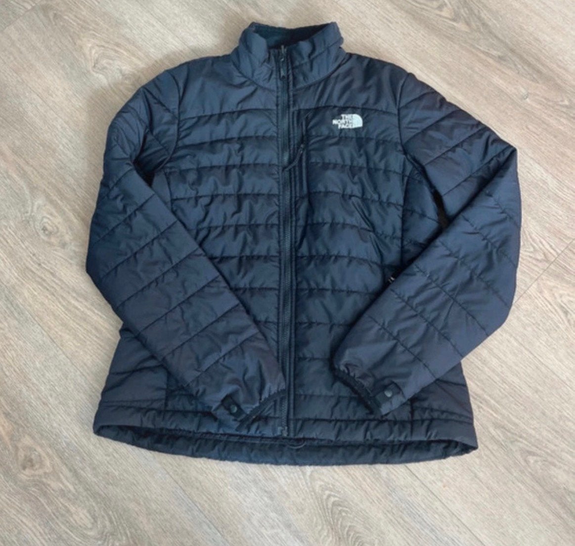 The North Face gewatteerde jas - Zwart L, Ophalen of Verzenden, Zo goed als nieuw, Maat 38/40 (M), Zwart