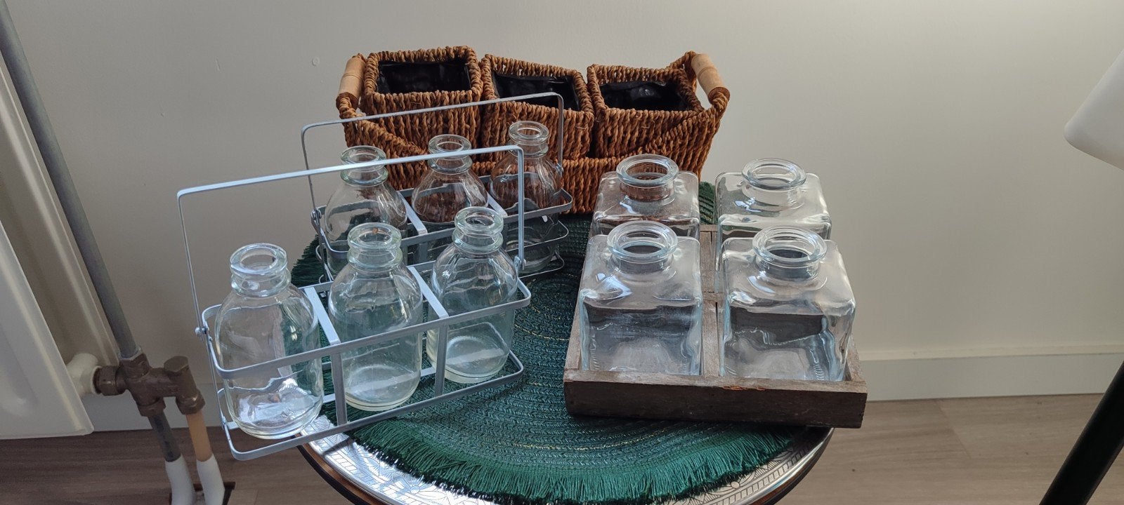 Diverse glazen vazen kweekset, Ophalen of Verzenden, Zo goed als nieuw, Transparant, Glas