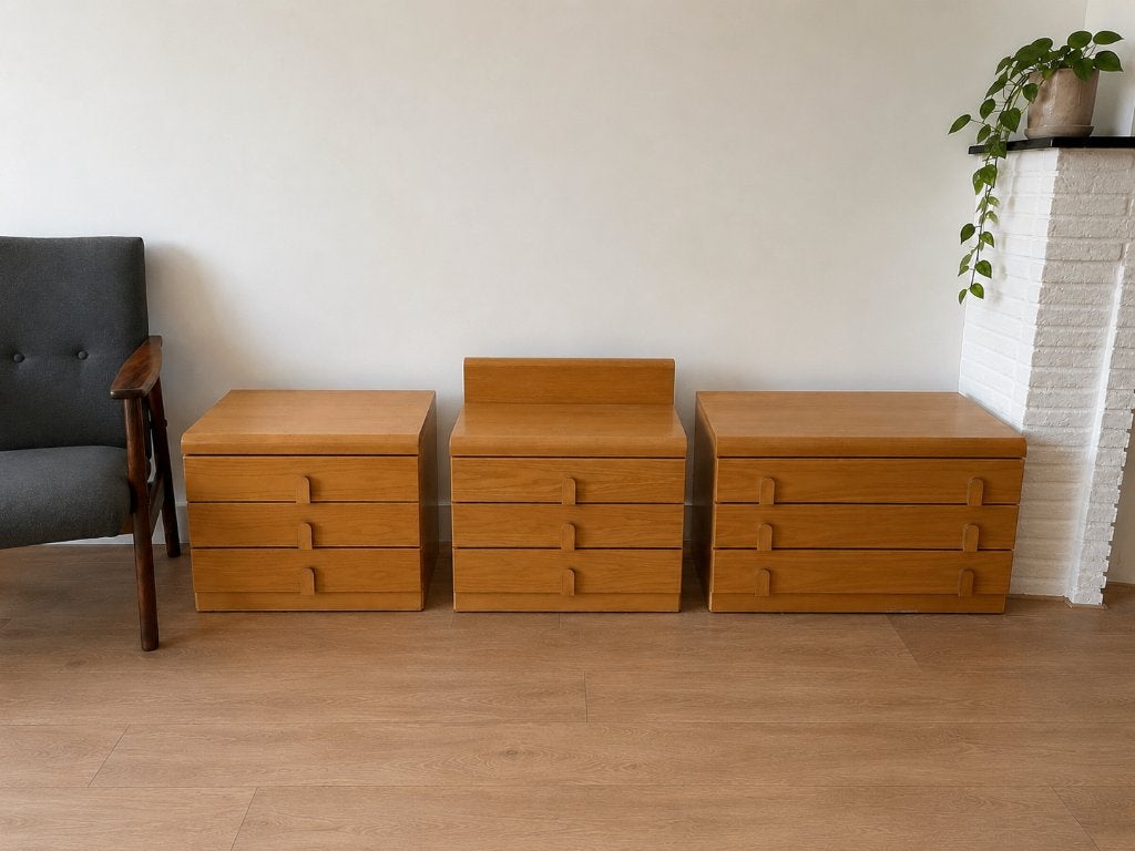 Vintage Moser set | 3-delig | Mid-century | Modulair | Eiken, Ophalen, Gebruikt, Mid-century, vintage, japandi, scandinavisch, design, deens