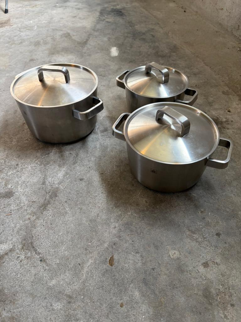 BK pannen set, Ophalen of Verzenden, Zo goed als nieuw, Rvs, Pannenset