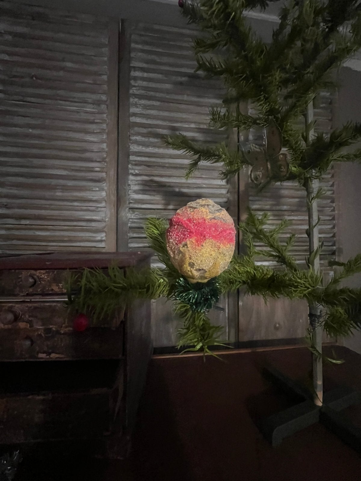 Antieke oude bloem bloemknop roos klem knijper clip kerst, Ophalen of Verzenden