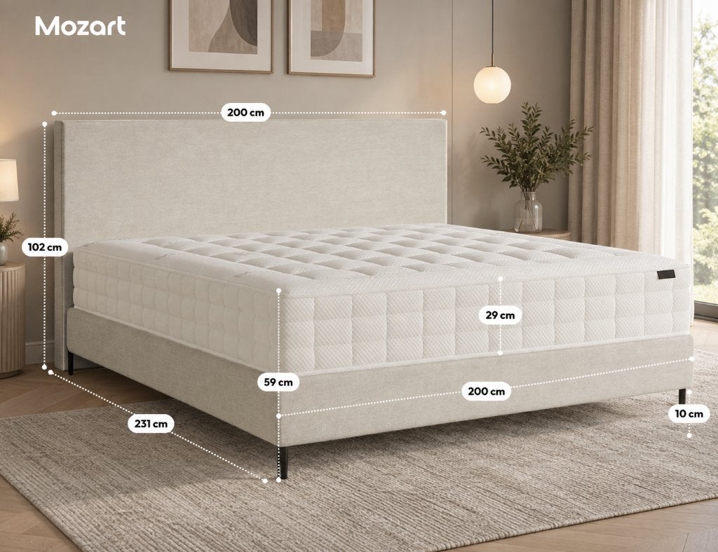 Boxspring Premium Duitse Fabrikant 200x220 cm – Z.G.A.N, Huis en Inrichting, Tweepersoons, Ophalen of Verzenden, Zo goed als nieuw