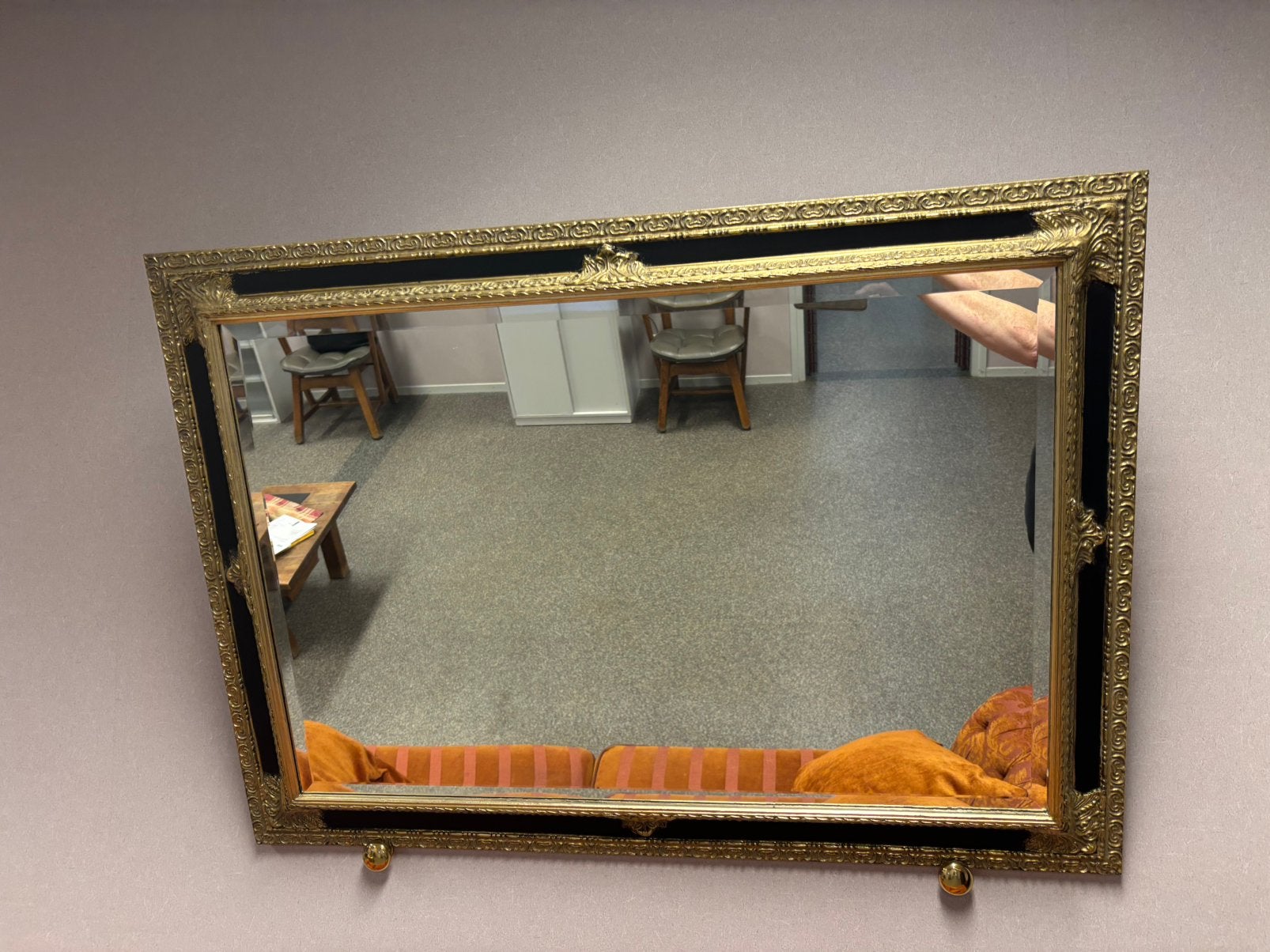 wandspiegel met goudkleurige omlijsting, Ophalen, Rechthoekig, 100 tot 150 cm, Minder dan 100 cm