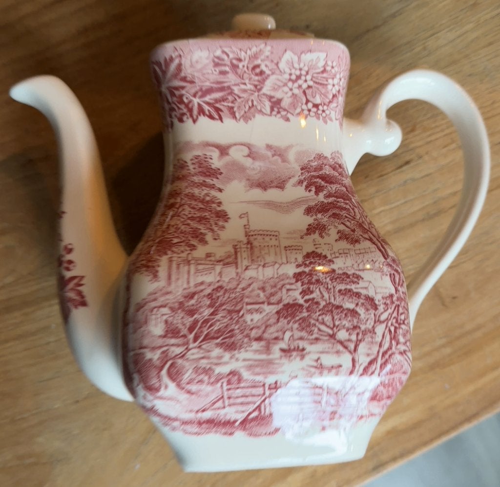 Castles english ironstone tableware rode koffiepot, Ophalen, Kan, Gebruikt, Overige merken