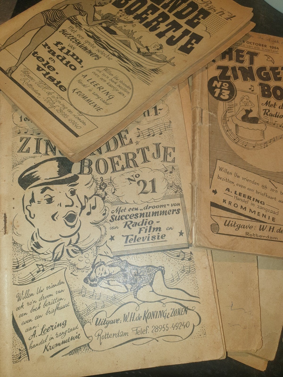 6 Het Zingende Boertje boekjes, 4 met kaft, 2 zonder, Boeken, Ophalen of Verzenden, Gelezen, Algemeen, W.H. de Koning & Zonen (uitgever)