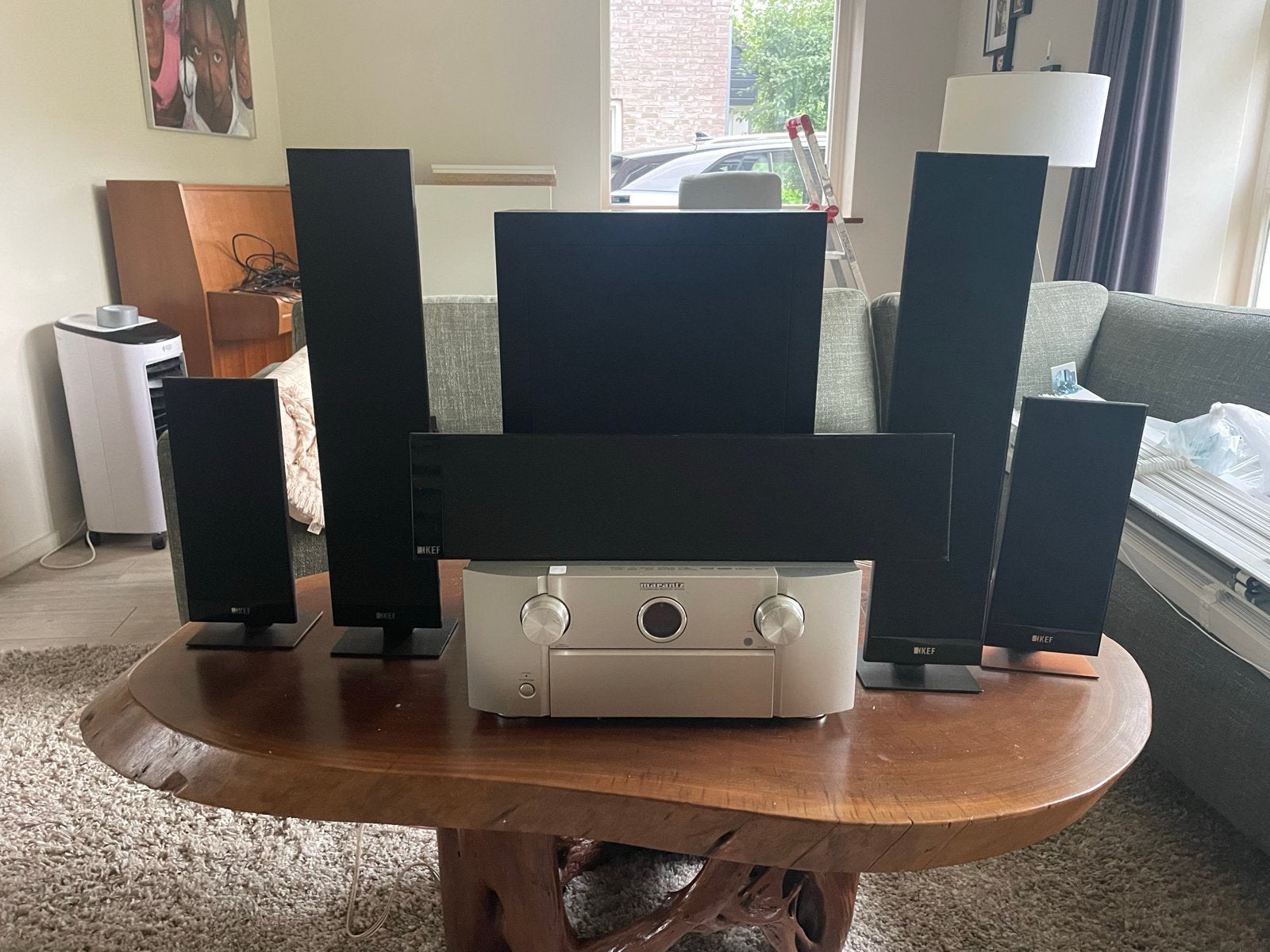 Marantz SR7005 + KEF Surround Set + Subwoofer, Ophalen, Gebruikt, 5.1-systeem, Overige merken