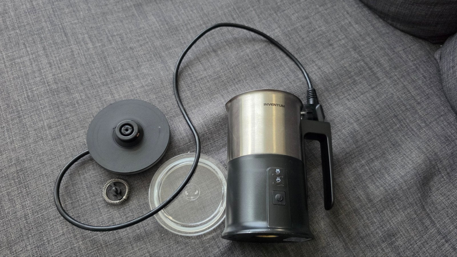 Inventum MK350 melkopschuimer – warm & koud – RVS/zwart, Witgoed en Apparatuur, Ophalen of Verzenden, Gebruikt