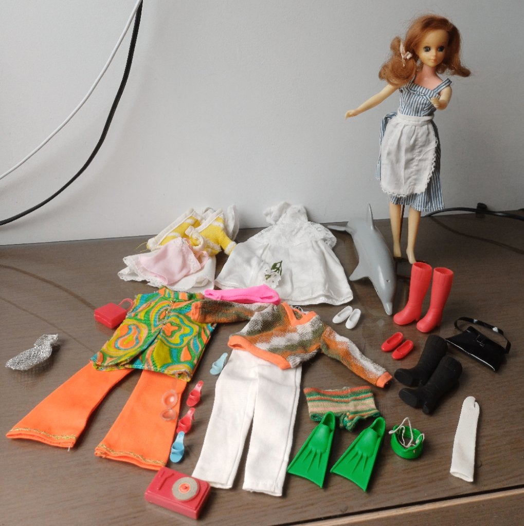 vintage barbie en kleertjes van barbie en ken, Verzenden, Gebruikt, Pop