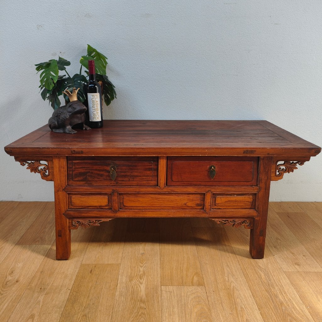 Vintage antieke Aziatische salontafel koffietafel 503, Japandi, Valkenswaard, Gebruikt, 100 tot 150 cm