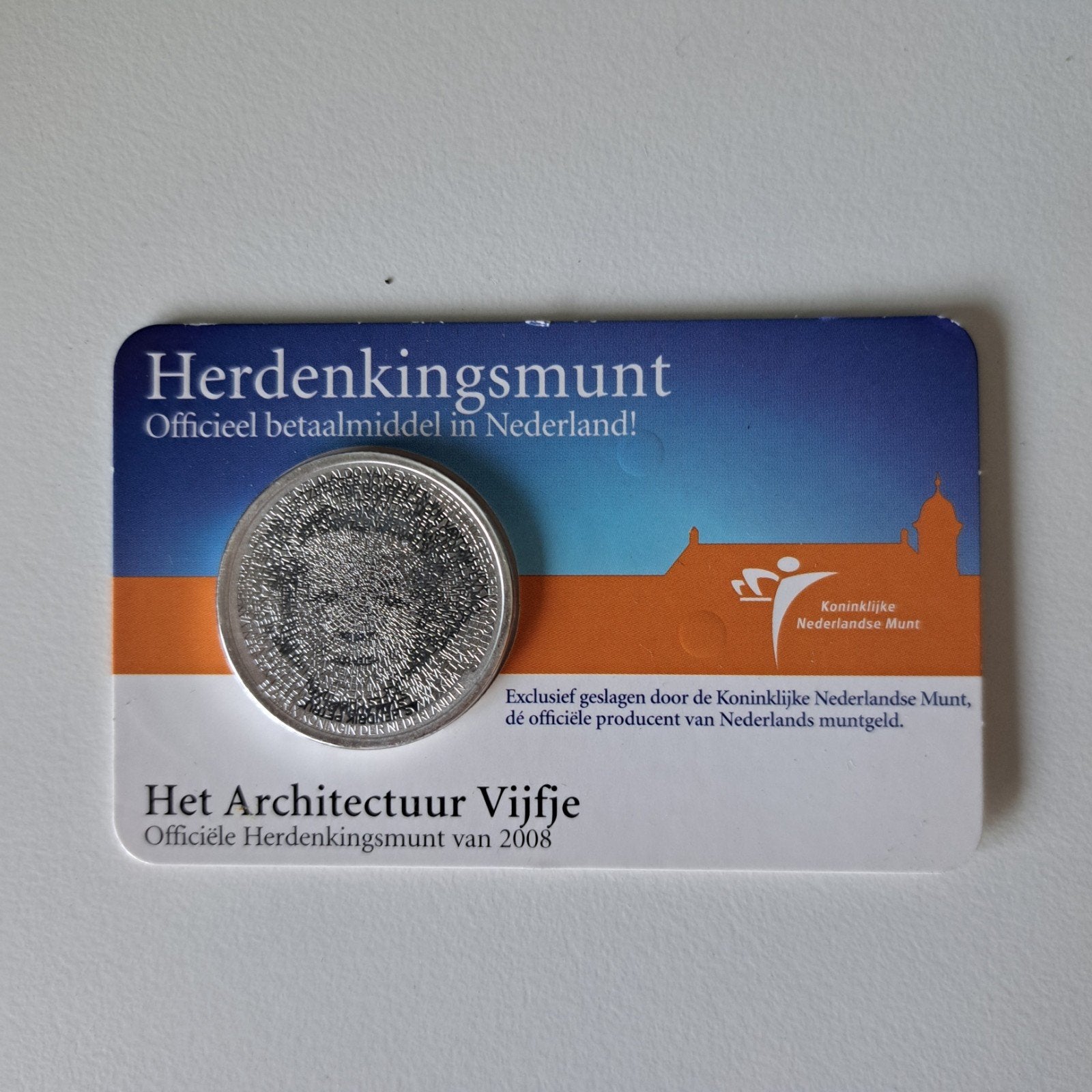 Architectuur Vijfje 2008 Coincard KNM, Ophalen of Verzenden, Euro's, Losse munt
