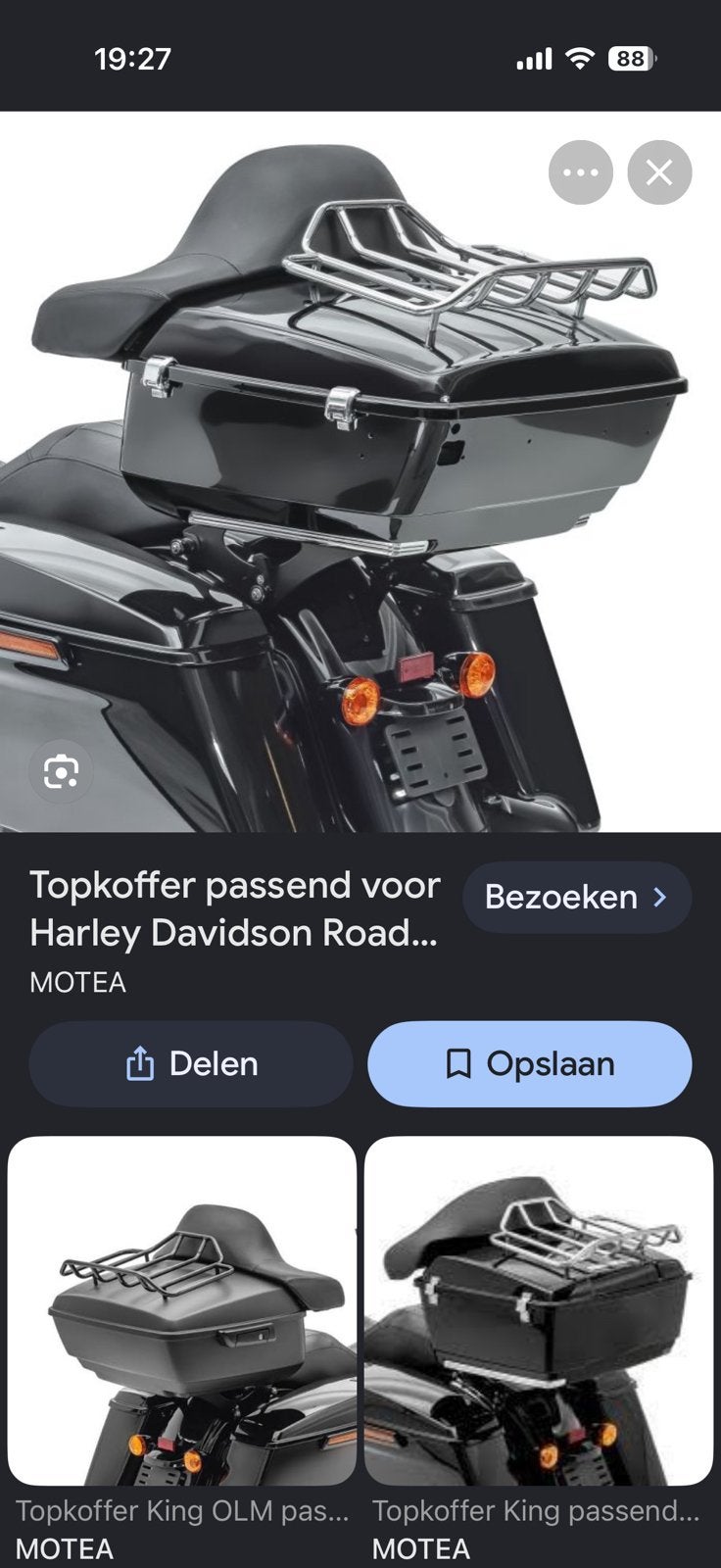 Chromen bagagerek voor Harley-Davidson Tour-Pak koffers, Ophalen, Gebruikt