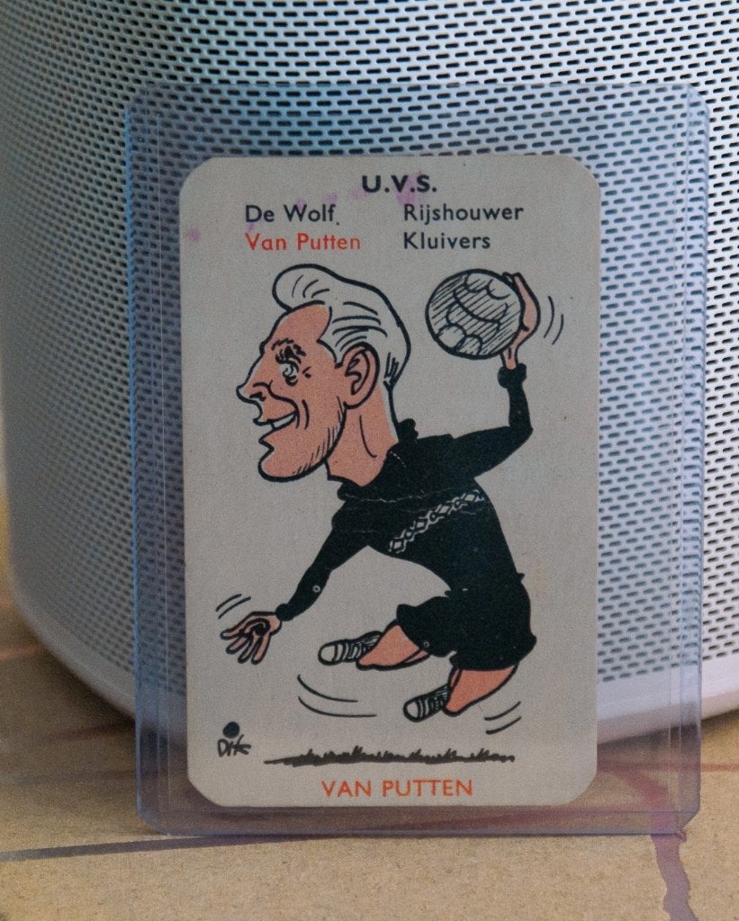 Van Putten, U.V.S. - DB 1e Divisie kwartet 1958, Ophalen of Verzenden, Gebruikt, Overige binnenlandse clubs, Poster, Plaatje of Sticker