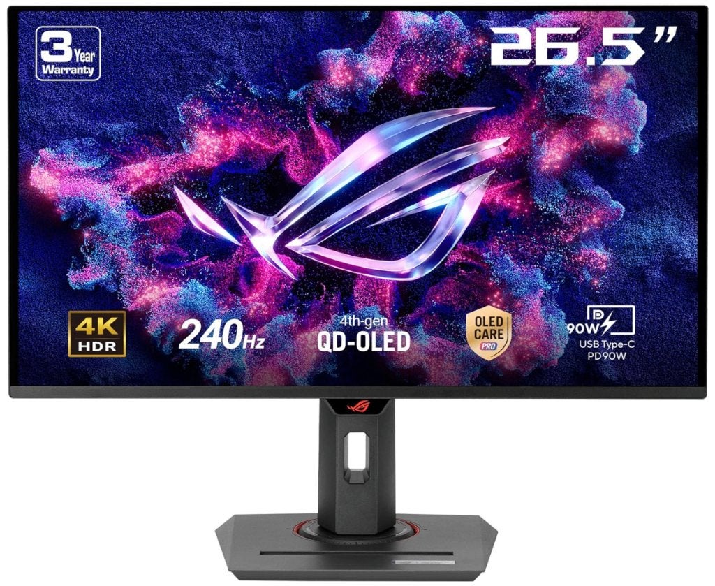 ASUS ROG Strix XG27UCDMG 27" 4K Ultra HD 240Hz OLED, In hoogte verstelbaar, ASUS, Minder dan 1 ms, 201 Hz of meer