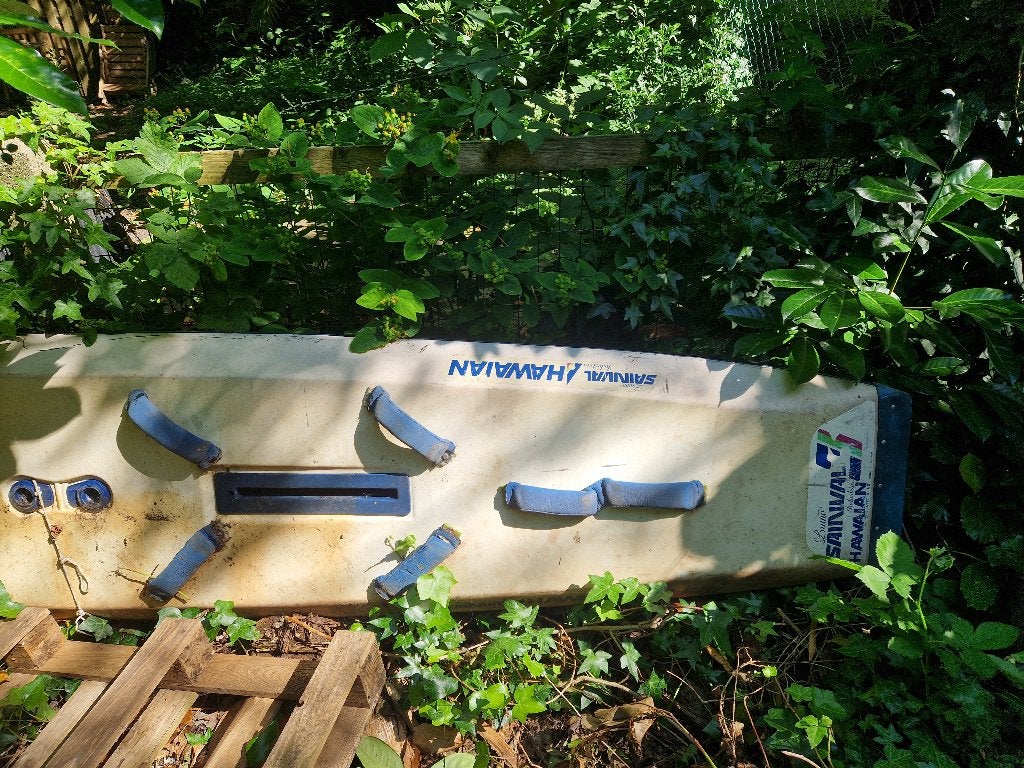 Vintage Windsurfplank - Sainval Hawaiian, Overige merken, Met voetbanden, Gebruikt, 300 cm of meer