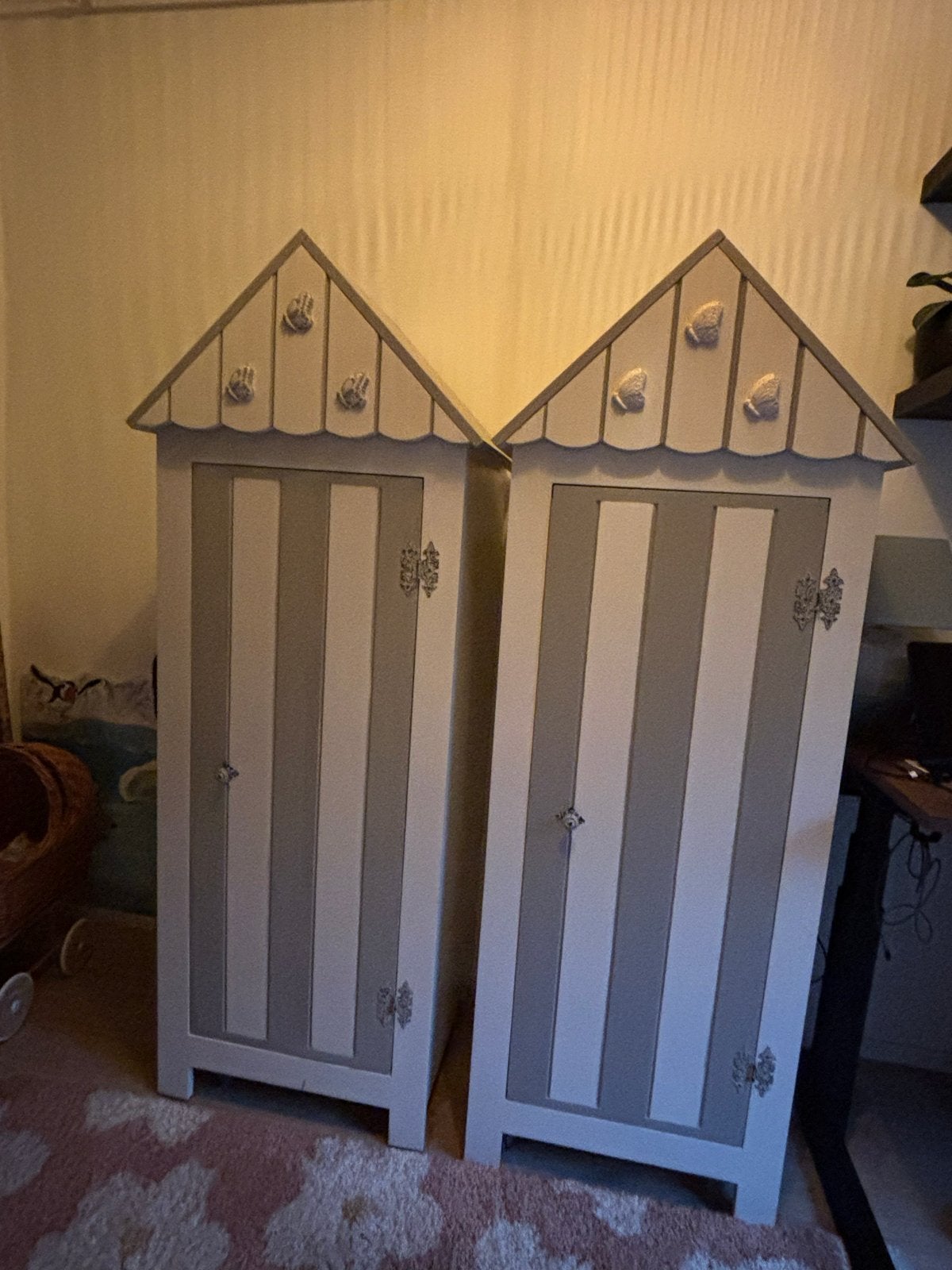 Unieke set van 2 kinderkasten –strandhuisje stijl – brocante, Ophalen, Gebruikt, 50 tot 70 cm, 105 cm of meer