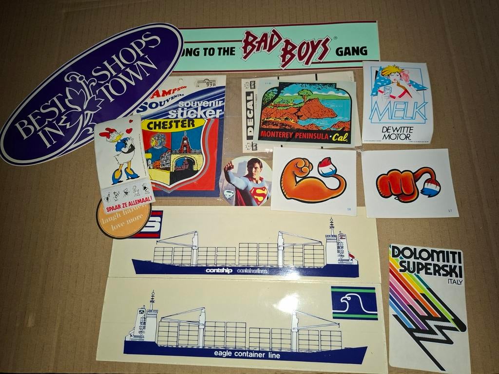 Vintage stickers, Hobby en Vrije tijd, Stickers en Plaatjes, Ophalen of Verzenden, Nieuw, Meerdere stickers
