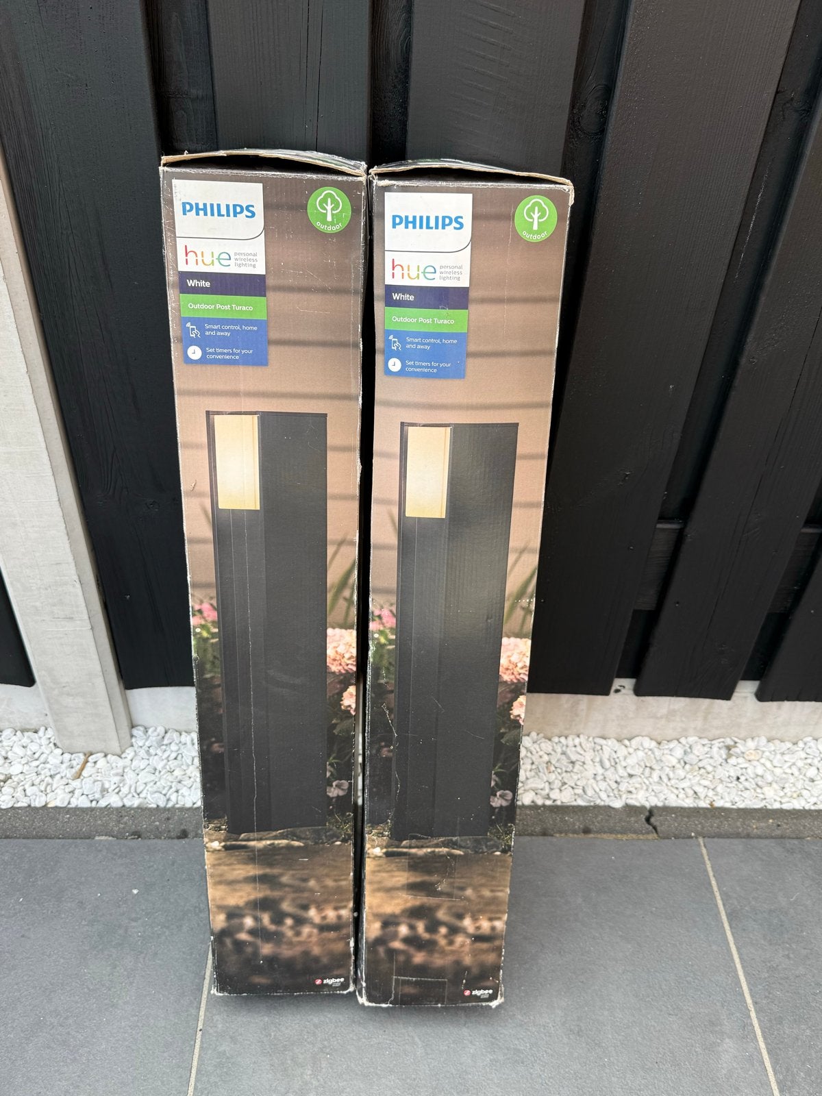 Philips Hue Turaco Buitenlamp - Antraciet (2 stuks), Ophalen, Minder dan 50 watt, Netvoeding, Vloerlamp