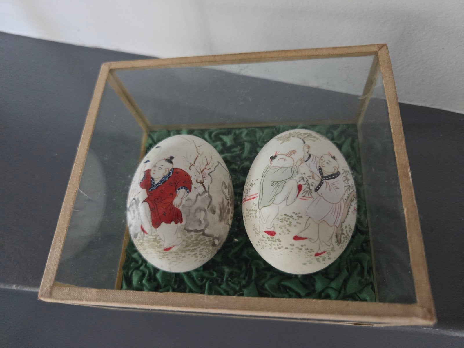 vintage handgeschilderde eieren azie, Antiek en Kunst, Verzenden