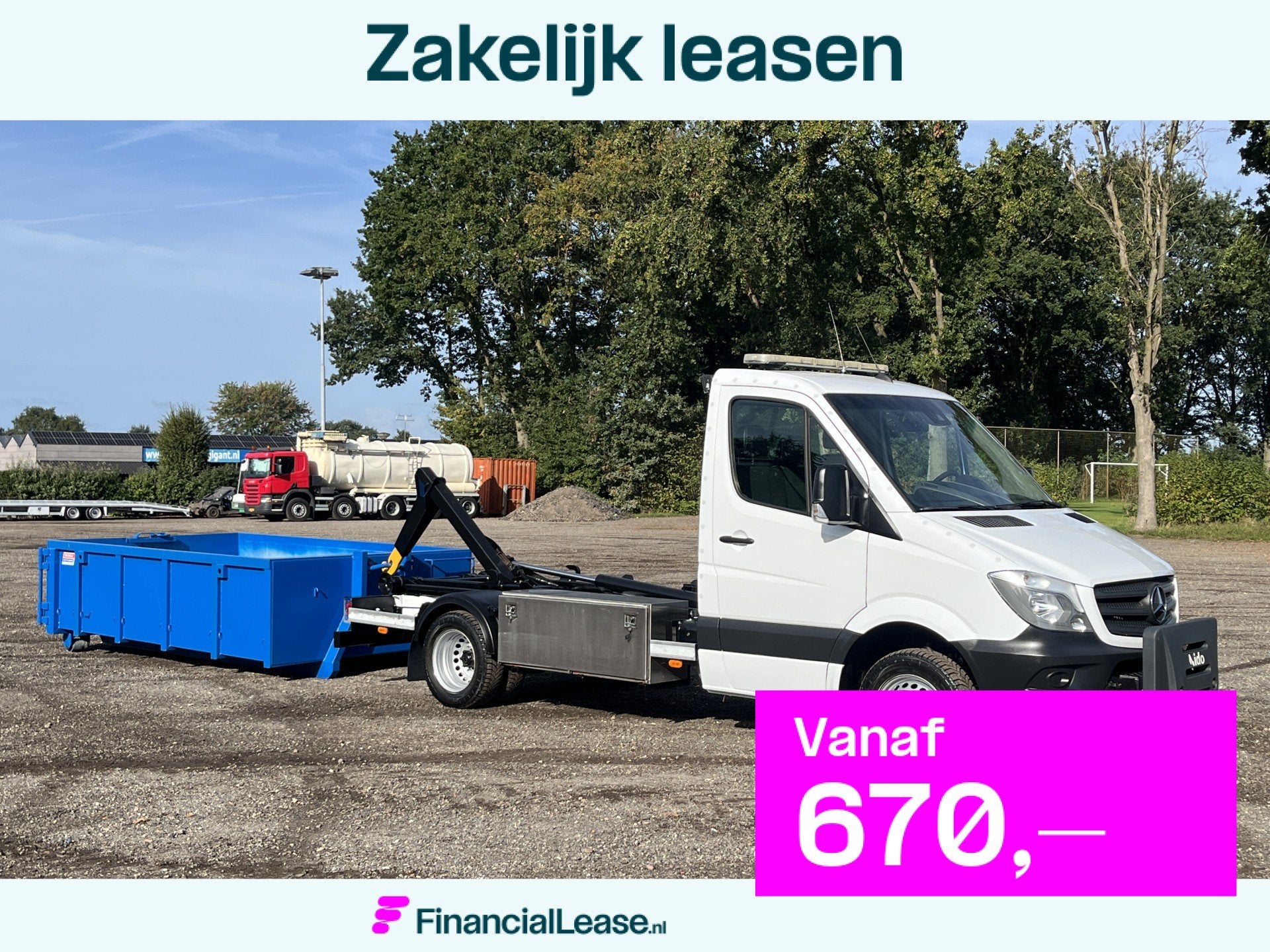Mercedes-Benz Sprinter 514 CDI 366 Haakarm Container Airco C, Stof, Gebruikt, Wit, Bedrijf