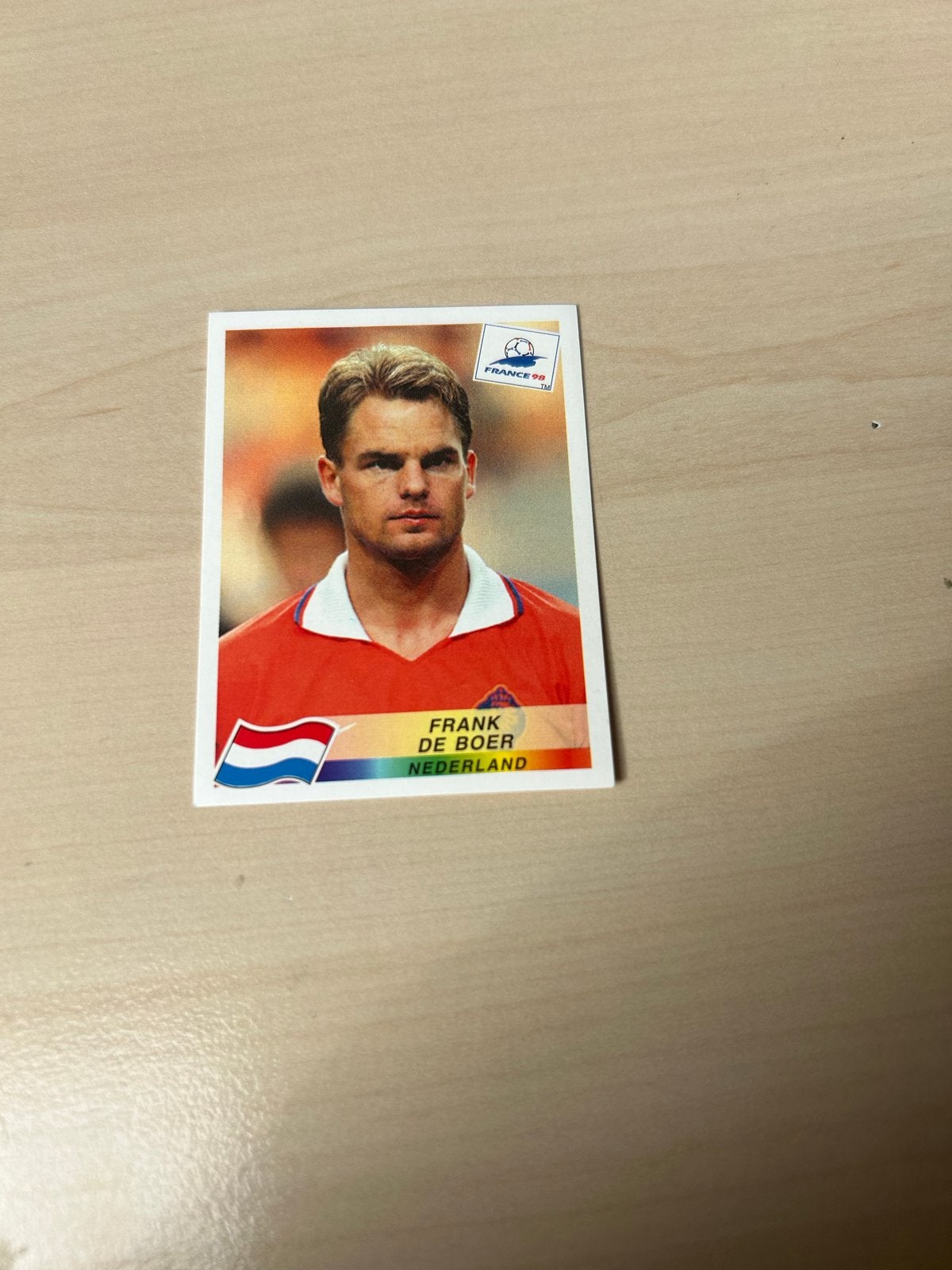 Frank de Boer Panini sticker France 98, Ophalen of Verzenden, Zo goed als nieuw, Overige binnenlandse clubs, Poster, Plaatje of Sticker