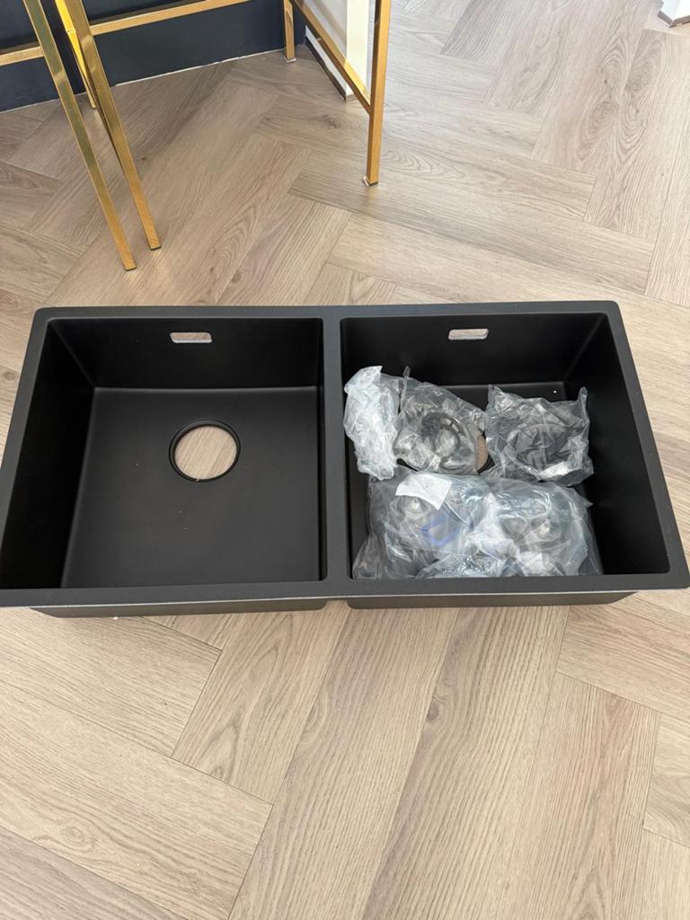 Lorreine Spoelbak zwart, Ophalen, Zwart, Nieuw, 50 tot 100 cm