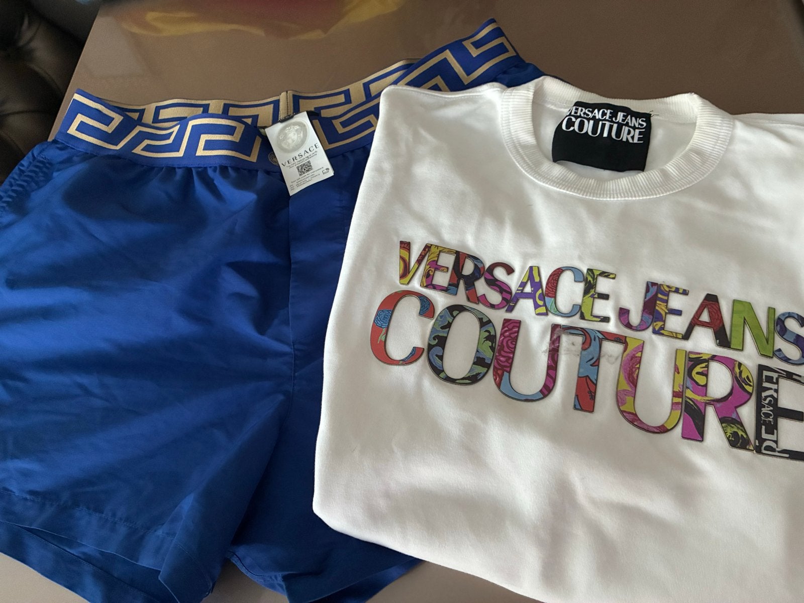 Versace Jeans Couture T-shirt en zwembroek set, Kleding | Heren, Ophalen of Verzenden, Nieuw, Overige maten, Meerkleurig