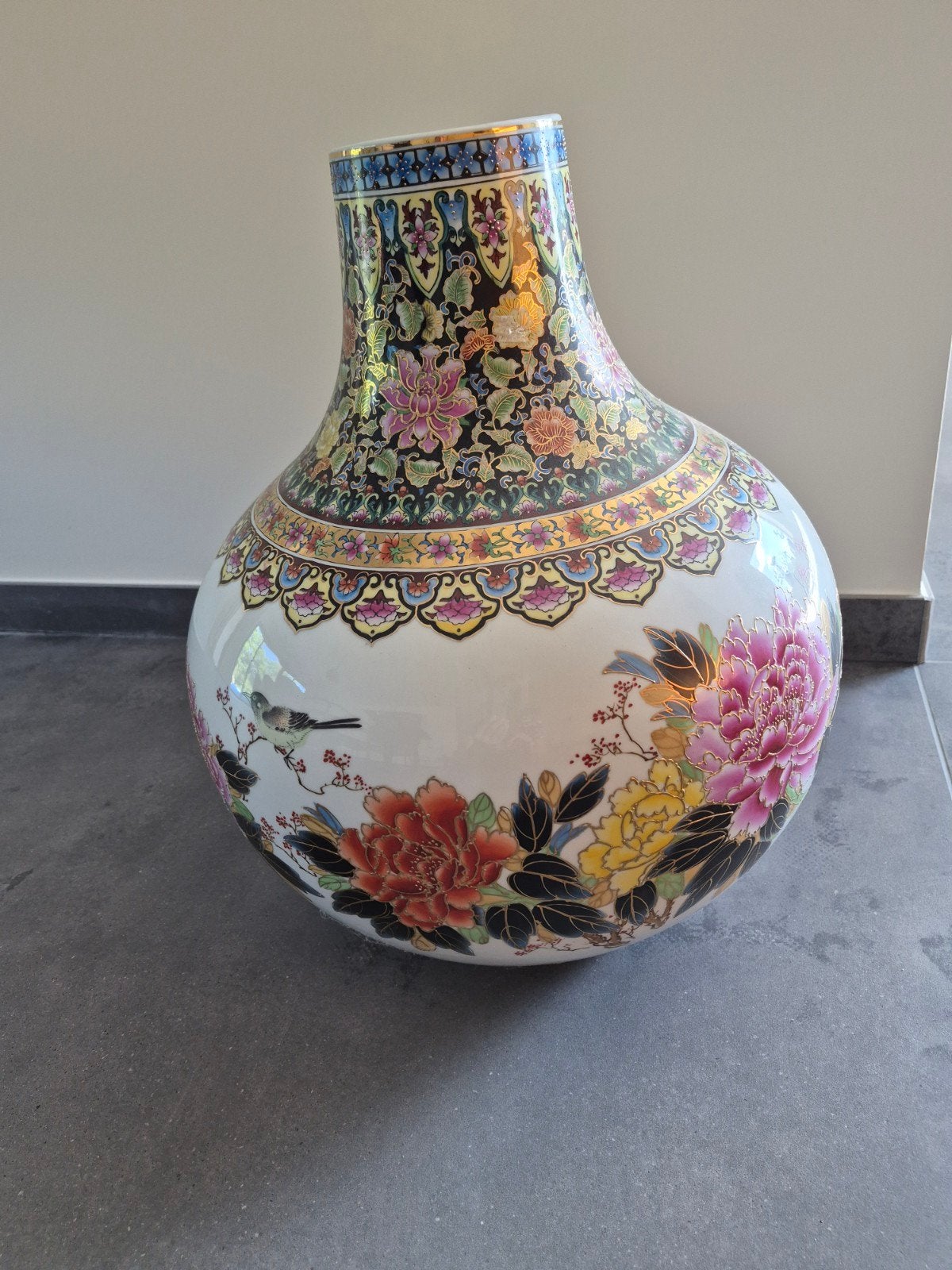 chinese vaas famille rose stijl 50 cm hoog, Antiek en Kunst, Antiek | Vazen, Ophalen